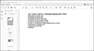 Tadano Mobile Crane AC-125S-1-80101 3 Boom Crawler Type Spare Parts Catalog Manual - PDF DOWNLOAD