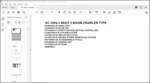 Tadano Mobile Crane AC-160S-1-80201 3 Boom Crawler Type Spare Parts Catalog Manual - PDF DOWNLOAD