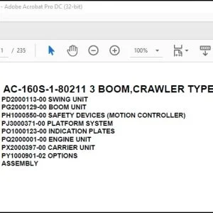 Tadano Mobile Crane AC-160S-1-80211 Spare Parts Catalog Manual - PDF DOWNLOAD