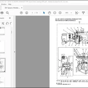Tadano Mobile Crane AC-45-1-80101 SCISSORS CRAWLER TYPE Spare Parts Catalog Manual - PDF DOWNLOAD