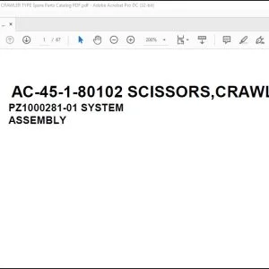 Tadano Mobile Crane AC-45-1-80102 SCISSORS CRAWLER TYPE Spare Parts Catalog Manual - PDF DOWNL
