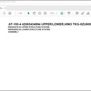 Tadano Crane AT-100-4 42063434994 UPPER/LOWER HINO TKG-XZU600X-TYMMC6 Parts Manual - PDF DOWNLOAD