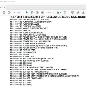 Tadano Crane AT-100-4 42063443041 UPPER/LOWER,ISUZU SKG-NKR85AN-EE5AHY Parts Catalog Manual - PDF DOWNLOAD