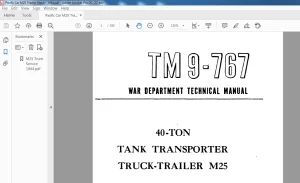 1944 War Department 40-TON Tank Transporter Truck Trailer M25 Technical Manual 9-767 - PDF DOWNLOAD