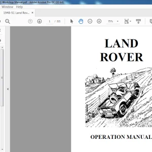 1948-1951 Land Rover Series 1 Operation Manual - PDF DOWNLOAD