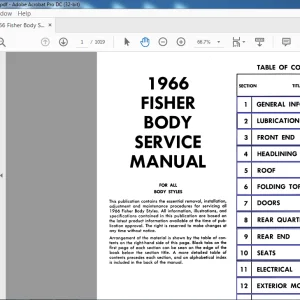 1966 Fisher Body Service Manual - PDF DOWNLOAD