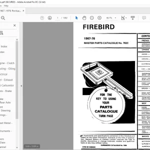 1967-1976 Pontiac Firebird Parts Catalogue Manual 762C - PDF DOWNLOAD