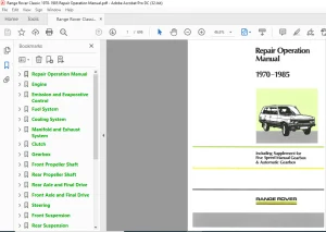 1970-1985 Range Rover Five Speed Manual Gearbox & Automatic Gearbox Repair Operation Manual - PDF DOWNLOAD