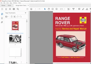 1970-1992 Range Rover Petrol Service & Repair Manual - PDF DOWNLOAD