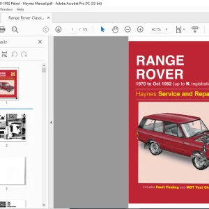 1970-1992 Range Rover Petrol Service & Repair Manual - PDF DOWNLOAD