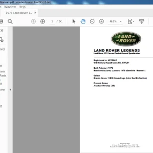 1976 Land Rover 101 Forward Control 1 Ton 4x4 Parts Catalogue & Repair Manual 608294B - PDF DOWNLOAD