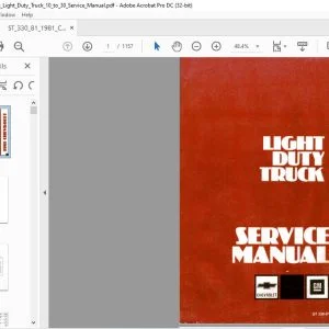 1981 Chevrolet Light Duty Truck Series 10-35 Chassis Service Manual ST 330-81 - PDF DOWNLOAD