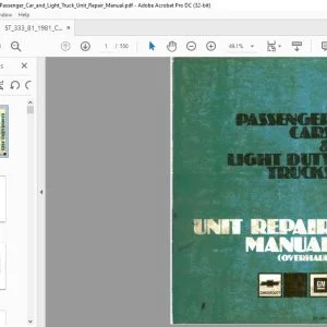 1981 Chevrolet Series 10-30 Passenger Car and Light Truck Unit Repair Manual ST 333-81 - PDF DOWNLOAD