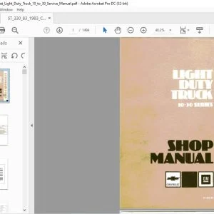 1983 Chevrolet Series 10-30 Light Duty Truck Service Manual ST330-83 - PDF DOWNLOAD