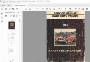 1986 GMC Light Duty Trucks C-K P-Truck & G-Van Service Manual X8632 - PDF DOWNLOAD