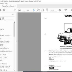 1987-1993 Land Rover Range Rover Workshop Manual SRR652USWM F - PDF DOWNLOAD