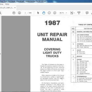1987 Chevrolet Light Duty Truck Unit Repair Manual - PDF DOWNLOAD