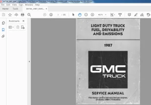 1987 GMC Light Duty Truck Fuel Driveability & Emissions Service Manual X8736 - PDF DOWNLOAD