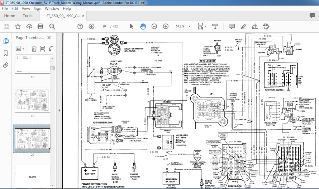 1990 Chevrolet R/V, P Truck Model Electrical Diagrams & Diagnosis ...