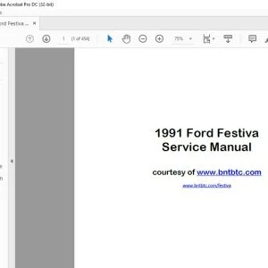 1991 Ford Festiva Service Manual - PDF DOWNLOAD