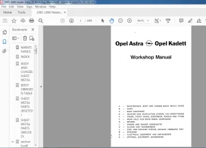 1995-1998 Holden Opel Astra & Opel Kadett Workshop Manual - PDF DOWNLOAD
