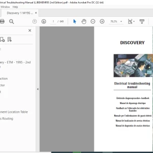 1995 Land Rover Discovery Electrical troubleshooting Manual - PDF DOWNLOAD