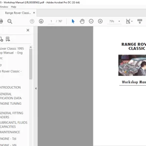1995 Land Rover Range Rover Classic Workshop Manual LRL0030ENG - PDF DOWNLOAD