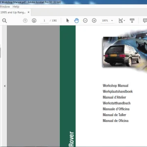 1995 Land Rover Range Rover P38 Workshop Manual VDR100370 - PDF DOWNLOAD