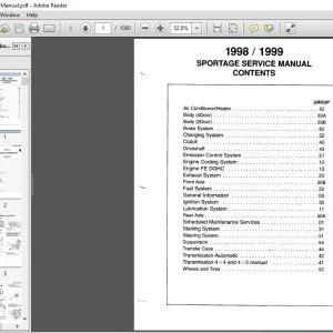 1998-1999 Kia Sportage Service Manual - PDF DOWNLOAD