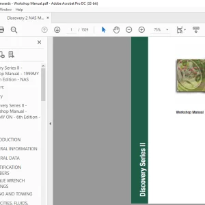 1999MY Land Rover Discovery Series II Workshop Manual VDR100330NAS(6) - PDF DOWNLOAD