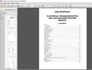 2000 Kia Sportage Electrical Troubleshooting & Vacuum Hose Routing Manual - PDF DOWNLOAD