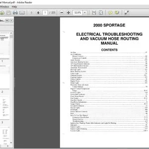 2000 Kia Sportage Electrical Troubleshooting & Vacuum Hose Routing Manual - PDF DOWNLOAD