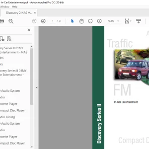 2000 Land Rover Discovery Series II In-Car Entertainment Manual VDR100330NAS(6) LRL0362NAS - PDF DOWNLOAD