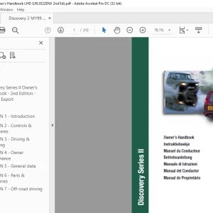 2000 Land Rover Discovery Series II Owner’s Handbook Manual LRL0322ENX - PDF DOWNLOAD