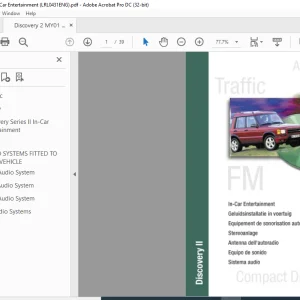 2001 Land Rover Discovery Series II In-Car Entertainment Manual LRL0431ENG - PDF DOWNLOAD