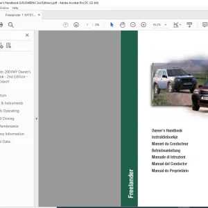 2001 Land Rover Freelander Owner’s Handbook Manual - PDF DOWNLOAD