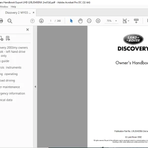 2002 Land Rover Discovery Owner's Handbook Manual LRL0545ENX - PDF DOWNLOAD