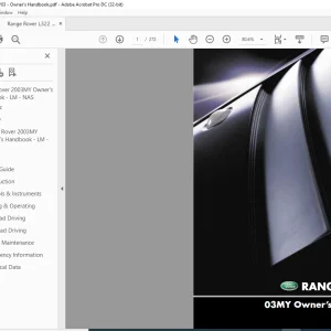 2002 Land Rover Range Rover L322 03MY Owner’s Handbook Manual LRL0598NAS - PDF DOWNLOAD