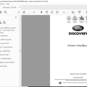 2003 Land Rover Discovery Owner's Handbook Manual LRL0650ENX - PDF DOWNLOAD
