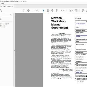 2003 Mazda 6 Workshop Manual Supplement - PDF DOWNLOAD