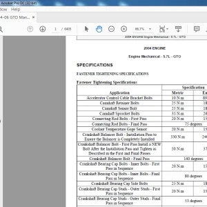 2004 Pontiac GTO Engine Mechanical - 5.7L Service Manual - PDF DOWNLOAD
