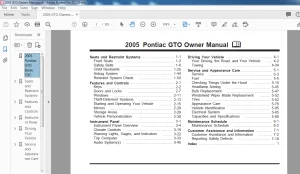 2005 Pontiac GTO Owner Manual - PDF DOWNLOAD