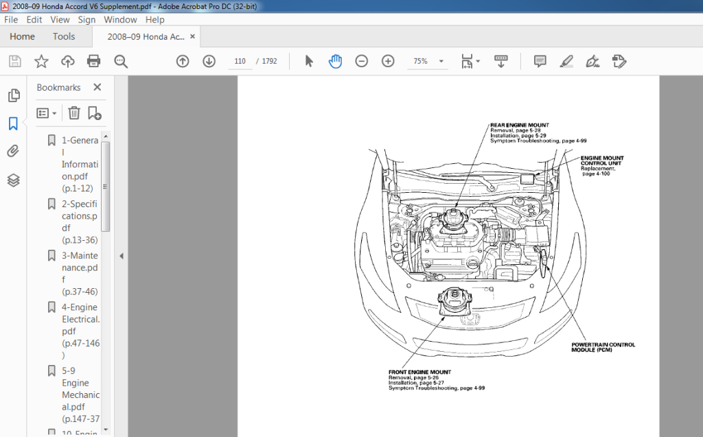 2008-2009 Honda Accord V6 Supplement Service Manual - PDF DOWNLOAD ...