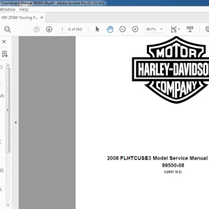 2008 Harley Davidson FLHTCUSE3 Service Manual Supplement 99500-08 - PDF DOWNLOAD