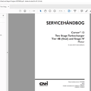CNH Cursor® 13 Two Stage Turbocharger Tier 4B (final) and Stage IV Motor SERVICEHÅNDBOG 47870000 - PDF DOWNLOAD