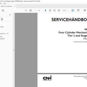 CNH NEF Four Cylinder Mechanical Tier 2 & Stage II Motor SERVICEHÅNDBOG 47899764 - PDF DOWNLOAD