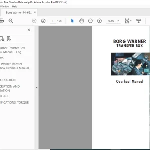 Land Rover Borg Warner 44-62 Transfer Box Overhaul Manual LRL0090ENG - PDF DOWNLOAD