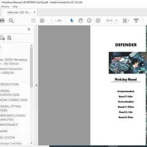 Land Rover Defender 300Tdi Workshop Manual LRL0097 - PDF DOWNLOAD