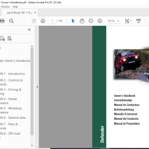 Land Rover Defender 90 110 130 Owner’s Handbook Manual LRL0151ENG - PDF DOWNLOAD