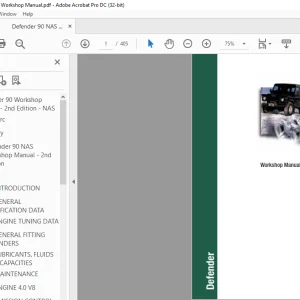 Land Rover Defender 90 Workshop Manual LRL0088NAS - PDF DOWNLOAD